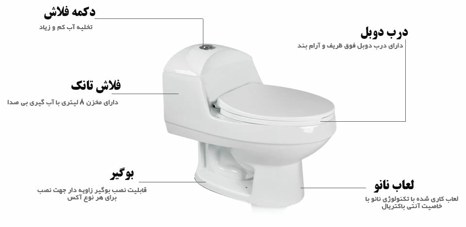 توالت فرنگی مروارید مدل الگانت